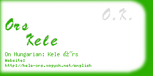 ors kele business card